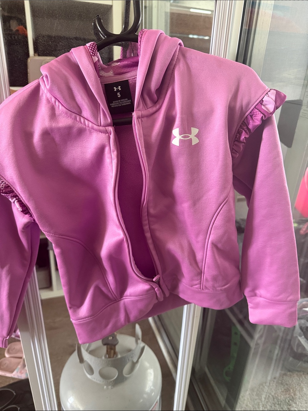 Under Armour Girls Purple Hooded Zip Jacket